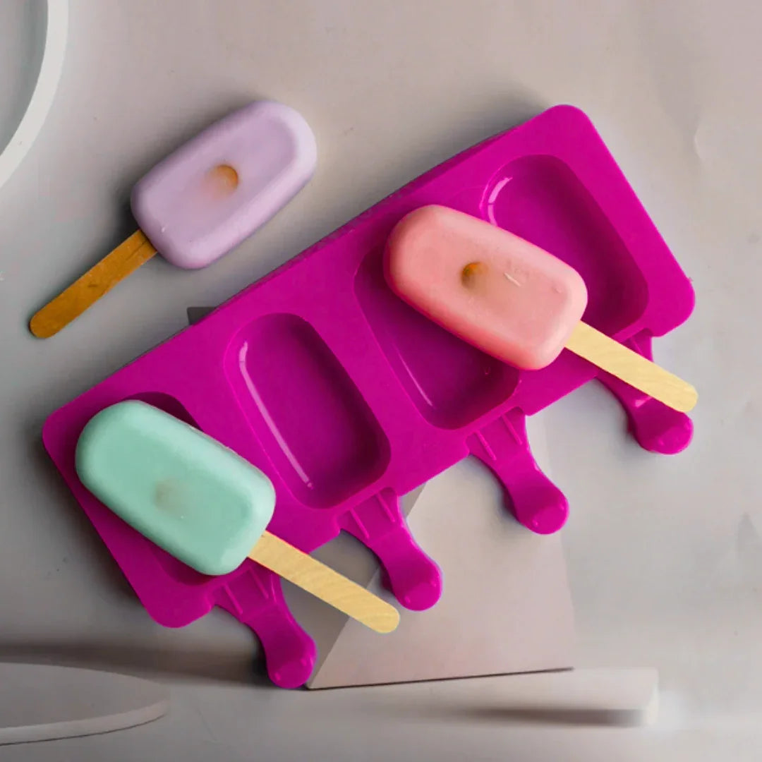4-Cavity | Silicone Popsicle Mould Small | Reusable Non-Stick - 1 Piece