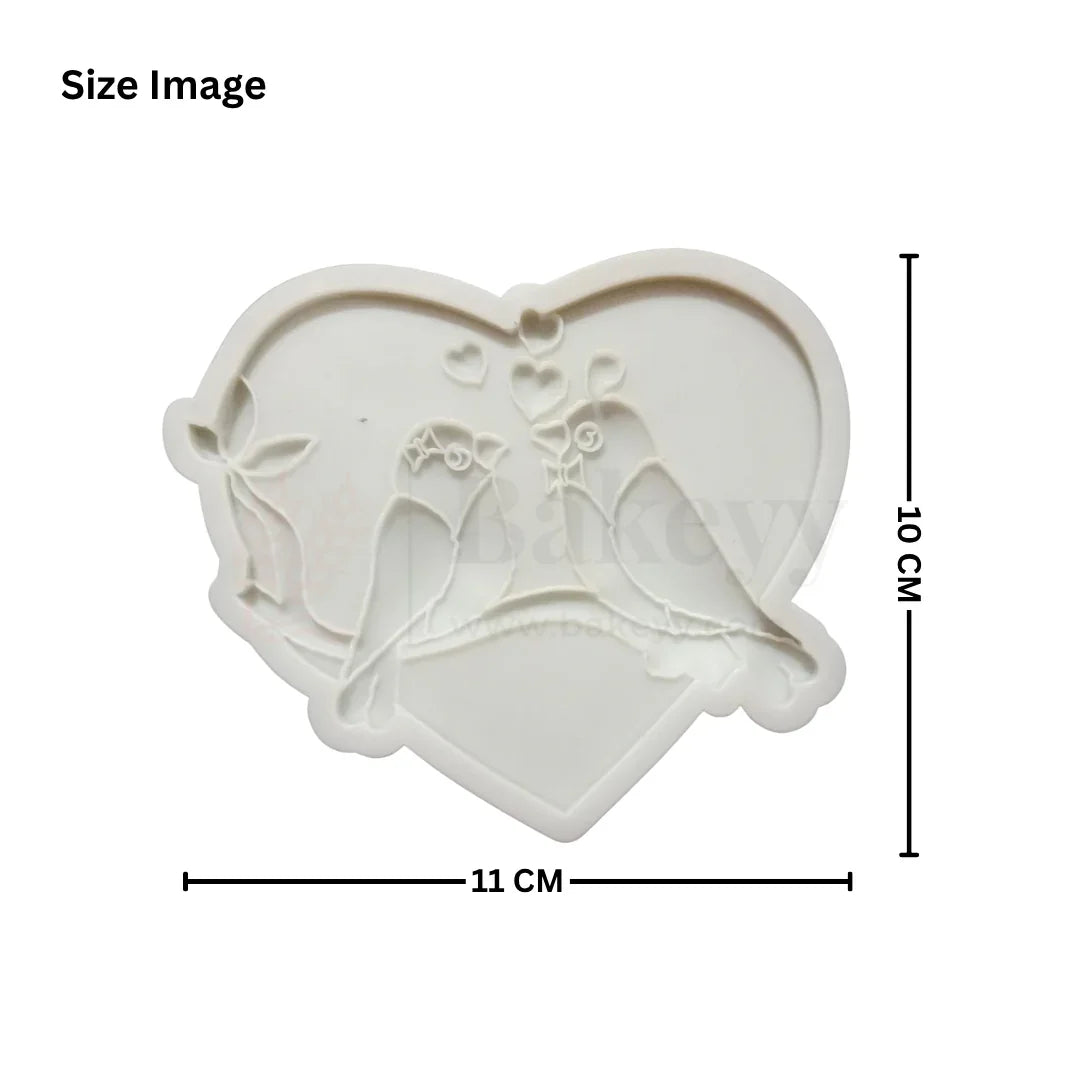 584 | Love Birds Shape Silicone Mould - 1 Piece - Bakeyy.com - India - 584 | Love Birds Shape Silicone Mould - 1 Piece - Default Title