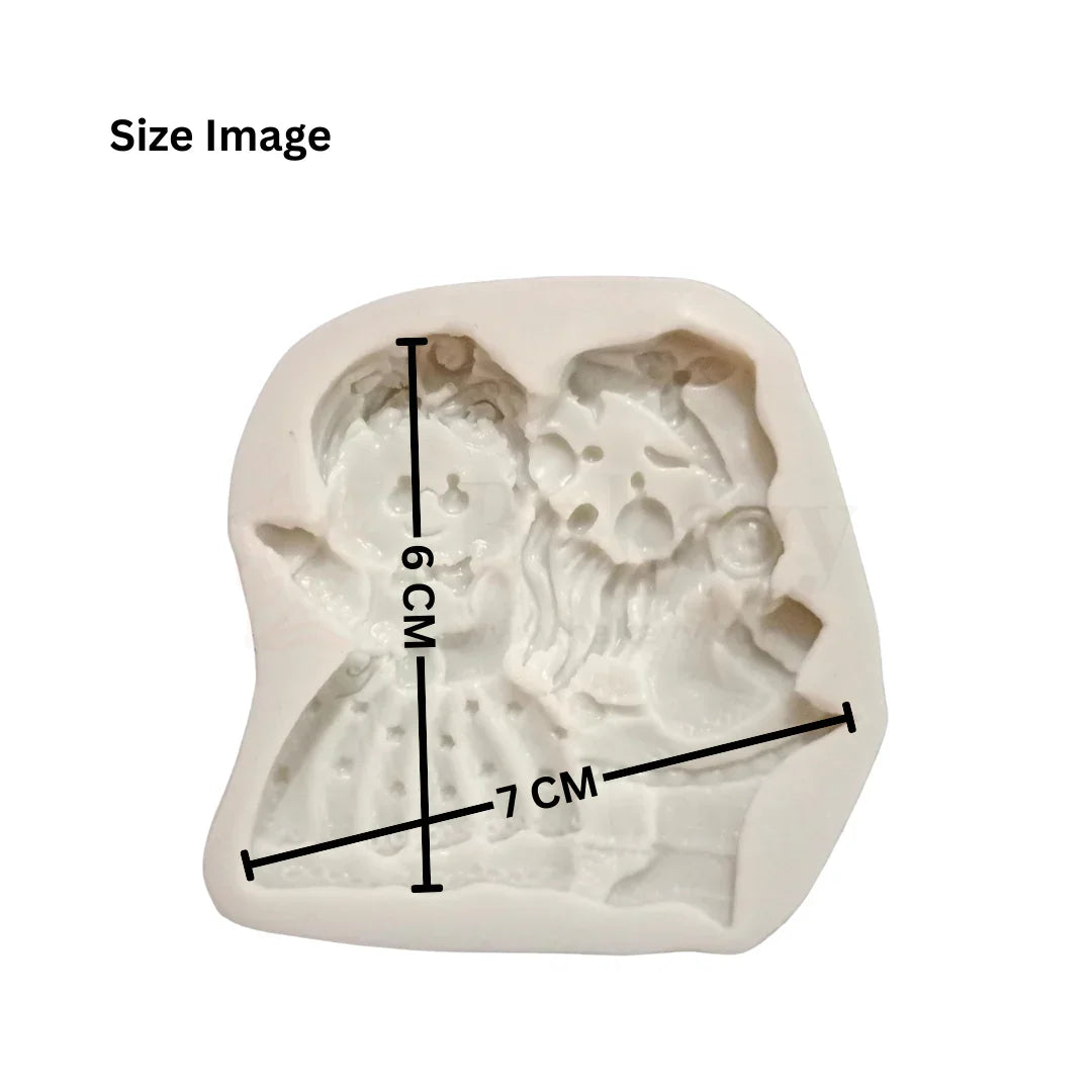 125 - Santa & Girl Shape Silicone Fondant Mould - 1 Piece