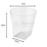 Clear Square Bottom Disposable Cup 200ml | Pack Of 20 | D1 - Bakeyy.com - India - Clear Square Bottom Disposable Cup 200ml | Pack Of 20 | D1 - Default Title