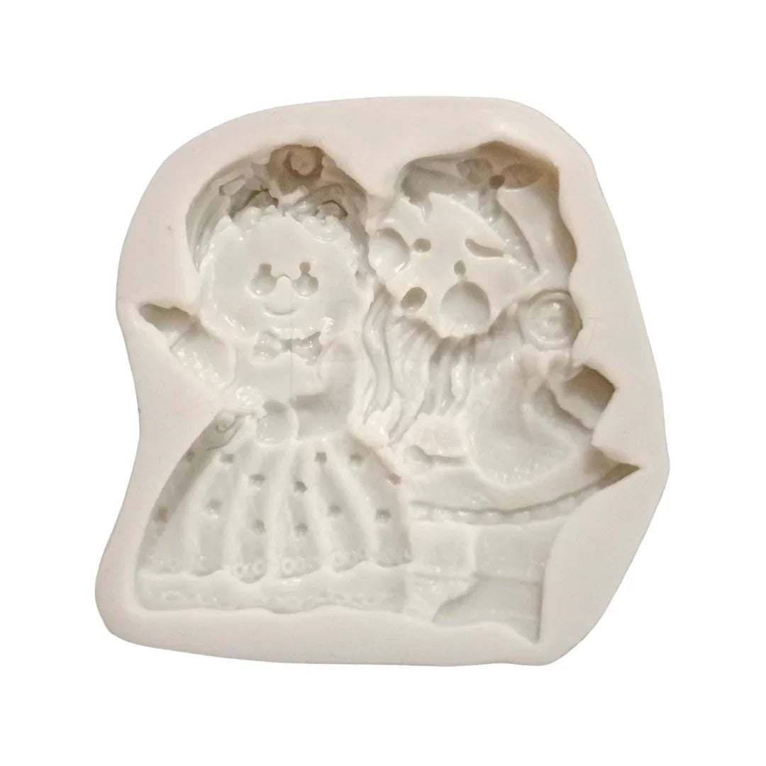 125 - Santa & Girl Shape Silicone Fondant Mould - 1 Piece