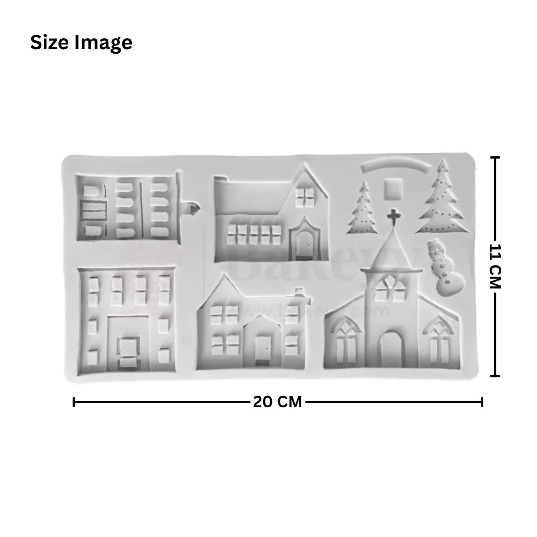 562 | Christmas Village Silicone Mould - 1 Piece