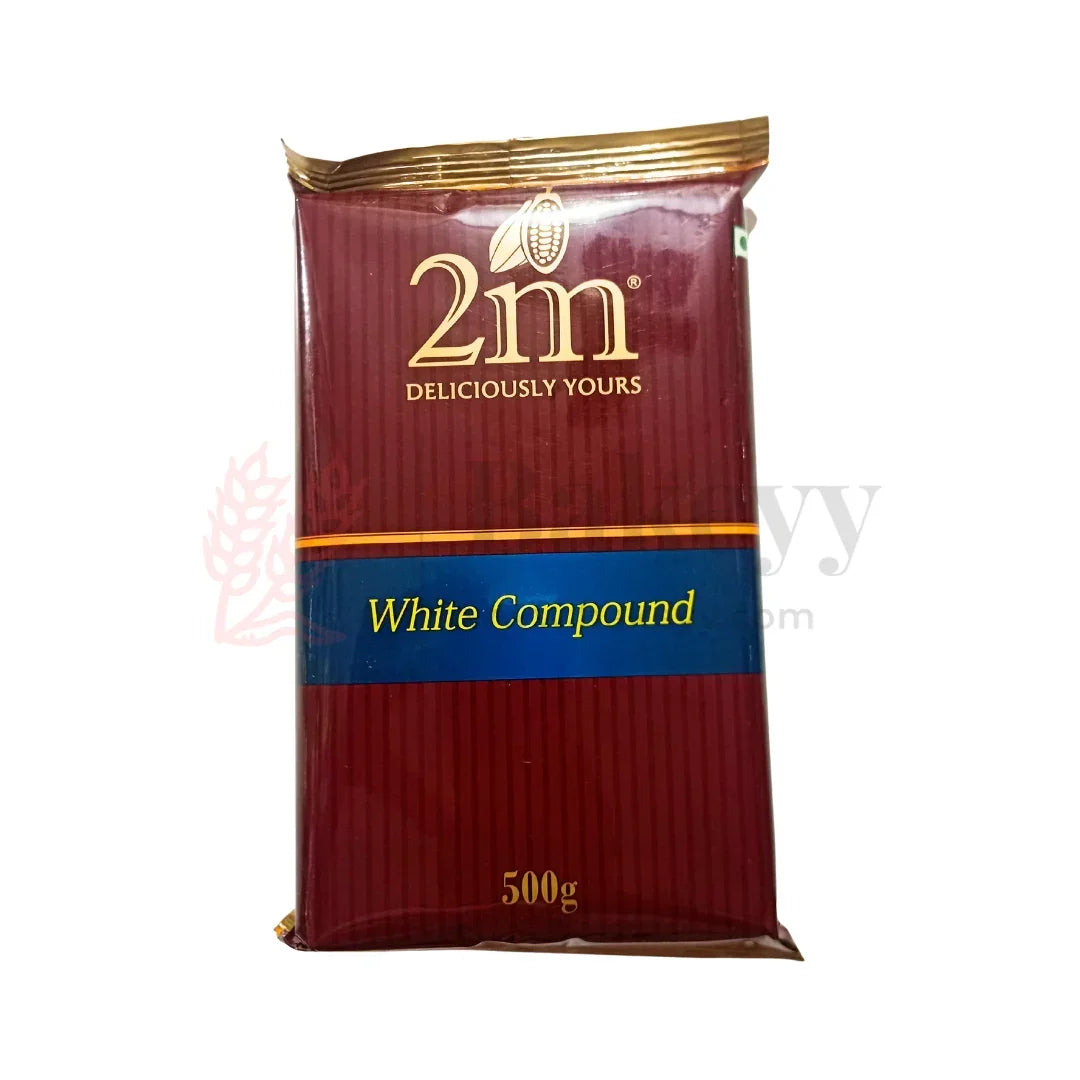 2M White Chocolate Compound 500g — available at Bakeyy.com for coloured chocolate work
