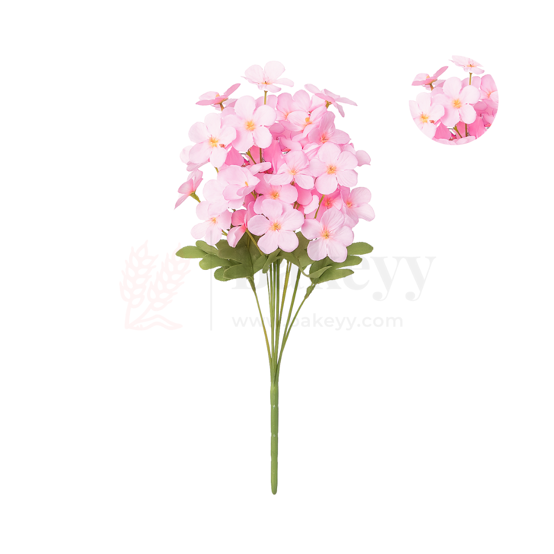 Artificial Light Pink Blossom Flower Bunch – 28cm | Soft & Delicate Faux Floral Arrangement for Vase, Decor & Gifting | Pack of 1