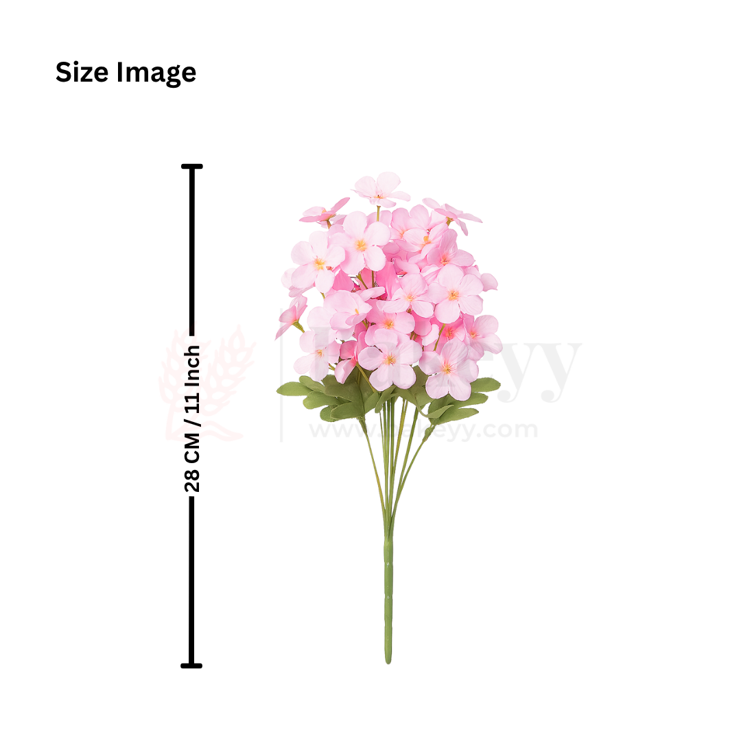 Artificial Light Pink Blossom Flower Bunch – 28cm | Soft & Delicate Faux Floral Arrangement for Vase, Decor & Gifting | Pack of 1