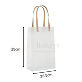 18.5x8x25cm | Frosted Matte Gift Bag with Wood-Textured Handles | Translucent PVC Party Favor & Retail Packaging | Pack Of 12 - Bakeyy.com - India - 18.5x8x25cm | Frosted Matte Gift Bag with Wood-Textured Handles | Translucent PVC Party Favor & Retail Packaging | Pack Of 12 - Default Title