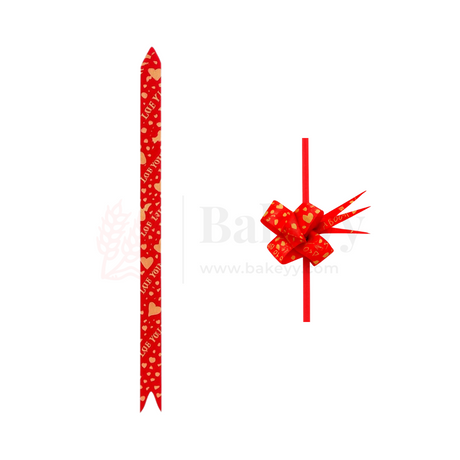 Printed Red | Pull-Up Ribbon Mixed Designs | Pack of 10 - Bakeyy.com - India - Printed Red | Pull-Up Ribbon Mixed Designs | Pack of 10 - Small