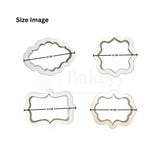 Vintage Plaque Frame Cookie Cutter Set – 4 Pcs | Fondant & Biscuit Cutter for Decorating