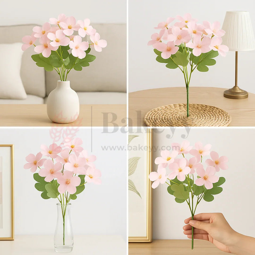 Artificial Peach Blossom Flower Bunch – 28cm | Soft & Delicate Faux Floral Arrangement for Vase, Decor & Gifting | Pack of 1