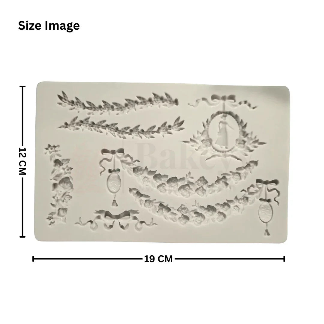 119 | Victorian Floral & Garland Silicone Mould | Multi-Pattern Vintage Lace Design - 1 Piece - Bakeyy.com - India - 119 | Victorian Floral & Garland Silicone Mould | Multi-Pattern Vintage Lace Design - 1 Piece - Default Title