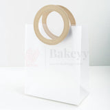 23x13x27cm | Premium Transparent Gift Bags with Handle | Leather Style Beige Colour Handles | Pack of 12 - Bakeyy.com - India - 23x13x27cm | Premium Transparent Gift Bags with Handle | Leather Style Beige Colour Handles | Pack of 12 - Default Title