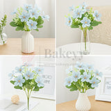 Artificial Light Blue Blossom Flower Bunch – 28cm | Soft & Delicate Faux Floral Arrangement for Vase, Decor & Gifting | Pack of 1
