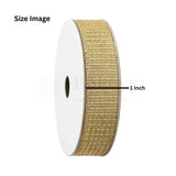 10432 | 1 Inch |18 Mtr- Metallic Beige Jute Ribbon Burlap Roll
