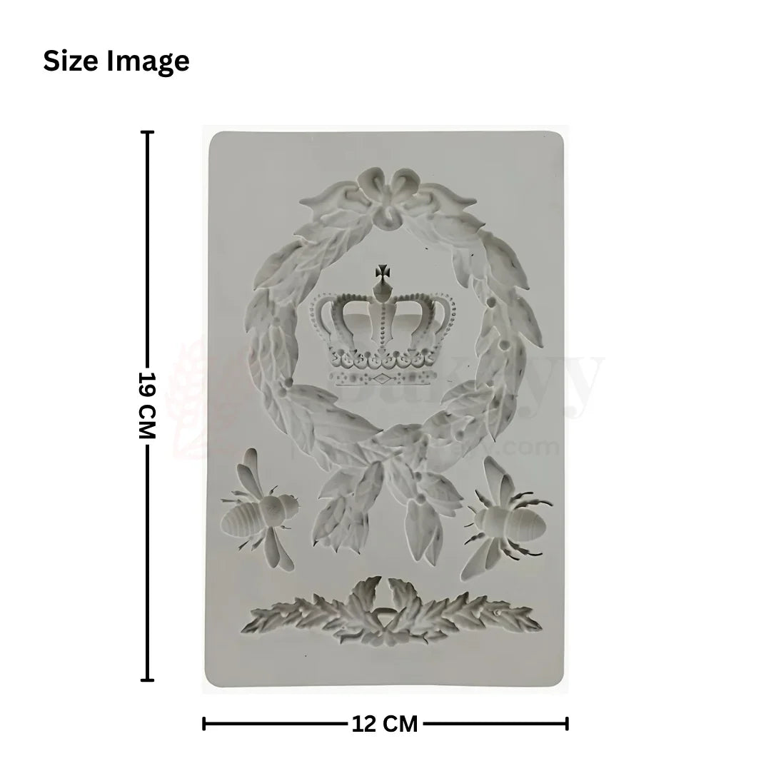 2500 | Crown, Totem & Bee Border Silicone Mould - 1 Piece