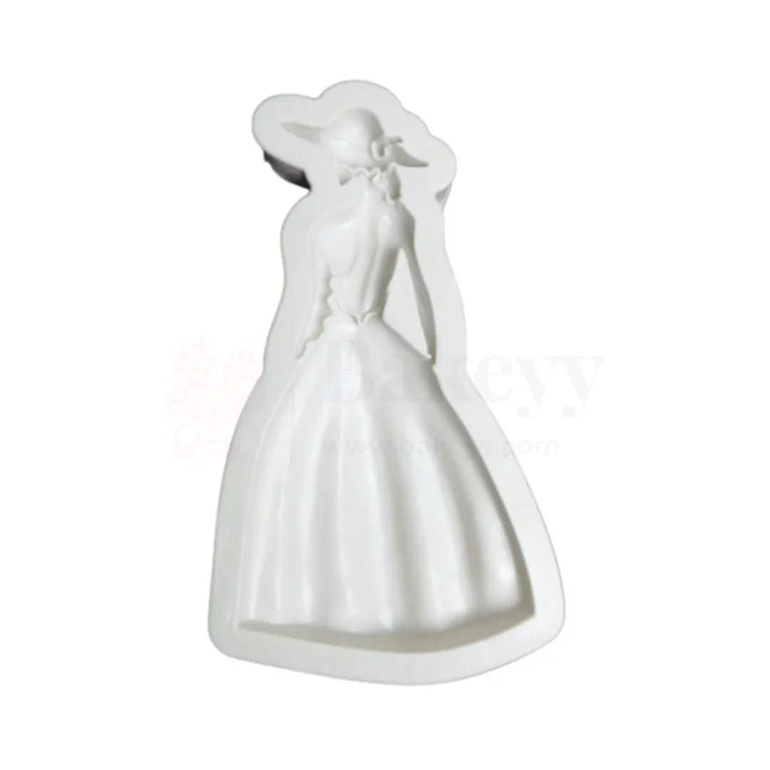 1633 - Elegant Lady in Hat Silicone Fondant Mould - 1 Piece
