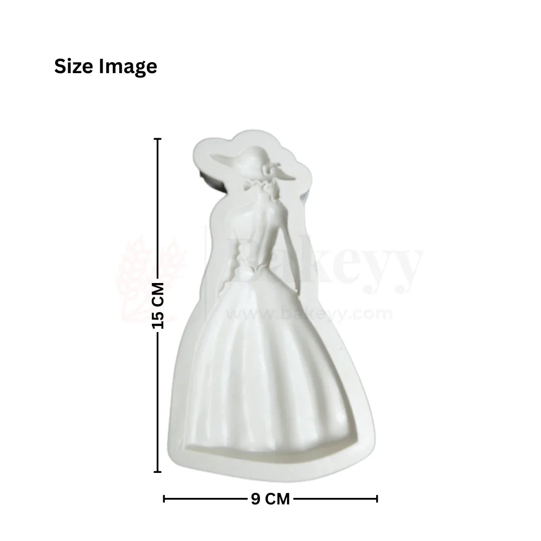 1633 - Elegant Lady in Hat Silicone Fondant Mould - 1 Piece