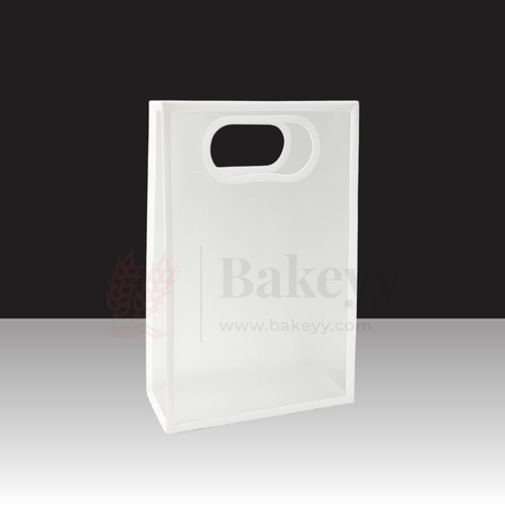 15x8x24cm | Transparent Gift Bag – White | Die‑Cut Handle, Waterproof & Stylish Packaging | Pack Of 12 - Bakeyy.com - India - 15x8x24cm | Transparent Gift Bag – White | Die‑Cut Handle, Waterproof & Stylish Packaging | Pack Of 12 - Default Title