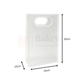 24x10x35cm | Transparent Gift Bag – White | Die‑Cut Handle, Waterproof & Stylish Packaging | Pack Of 12 - Bakeyy.com - India - 24x10x35cm | Transparent Gift Bag – White | Die‑Cut Handle, Waterproof & Stylish Packaging | Pack Of 12 - Default Title