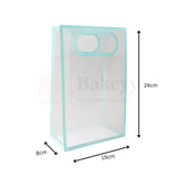 15x8x24cm | Transparent Gift Bag - Light Blue | Die‑Cut Handle, Waterproof & Stylish Packaging | Pack Of 12 - Bakeyy.com - India - 15x8x24cm | Transparent Gift Bag - Light Blue | Die‑Cut Handle, Waterproof & Stylish Packaging | Pack Of 12 - Default Title