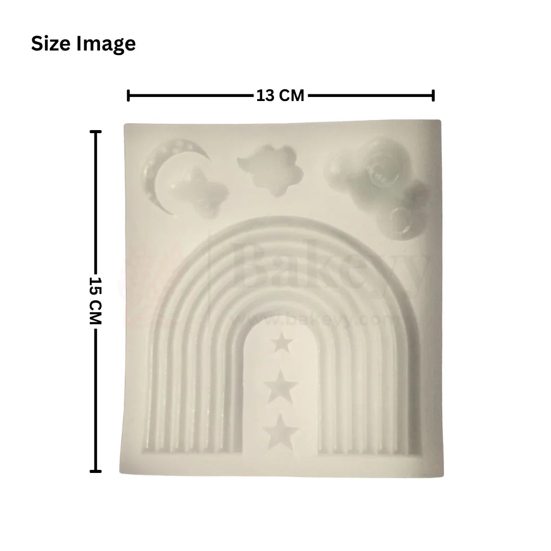 141 | Rainbow, Stars & Clouds Silicone Mould - 1 Piece