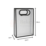 18x8x26cm | Transparent Gift Bag – Black | Die‑Cut Handle, Waterproof & Stylish Packaging | Pack Of 12 - Bakeyy.com - India - 18x8x26cm | Transparent Gift Bag – Black | Die‑Cut Handle, Waterproof & Stylish Packaging | Pack Of 12 - Default Title