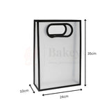 24x10x35cm | Transparent Gift Bag – Black | Die‑Cut Handle, Waterproof & Stylish Packaging | Pack Of 12 - Bakeyy.com - India - 24x10x35cm | Transparent Gift Bag – Black | Die‑Cut Handle, Waterproof & Stylish Packaging | Pack Of 12 - Default Title