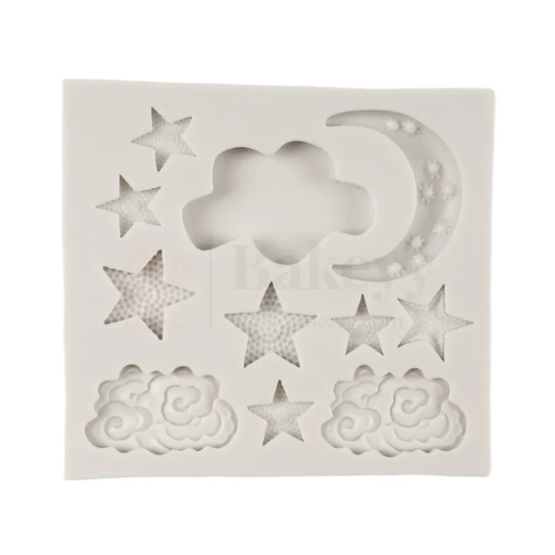 515 | Moon, Stars & Clouds Silicone Mould - 1 Piece