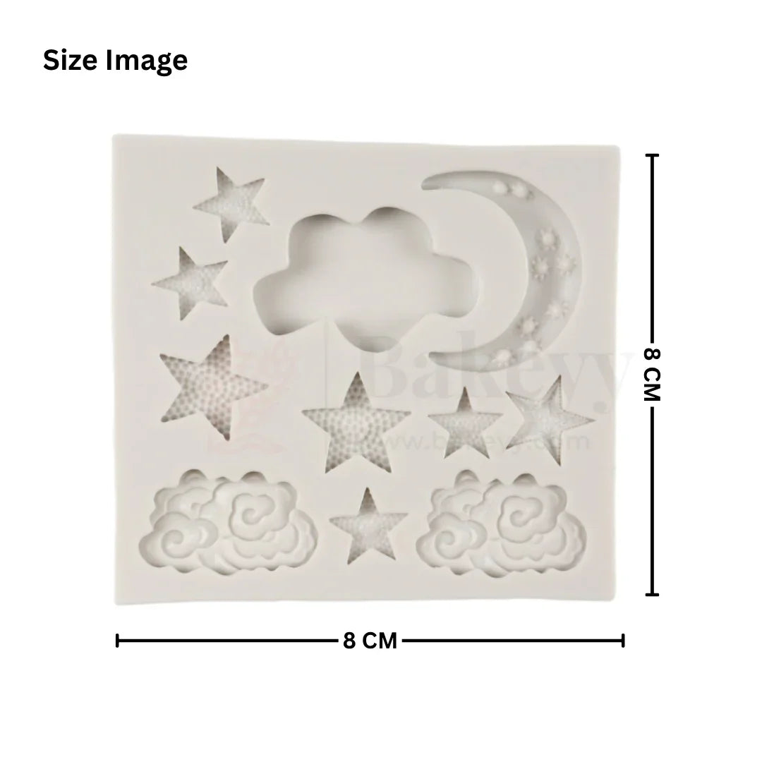 515 | Moon, Stars & Clouds Silicone Mould - 1 Piece