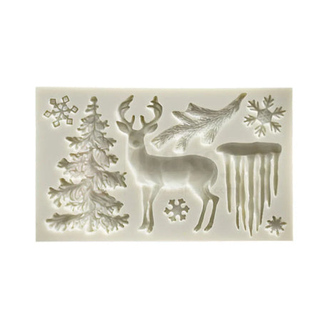 594 | Elk, Glacier & Christmas Tree Silicone Mould - 1 Piece - Bakeyy.com - India - 594 | Elk, Glacier & Christmas Tree Silicone Mould - 1 Piece - Default Title