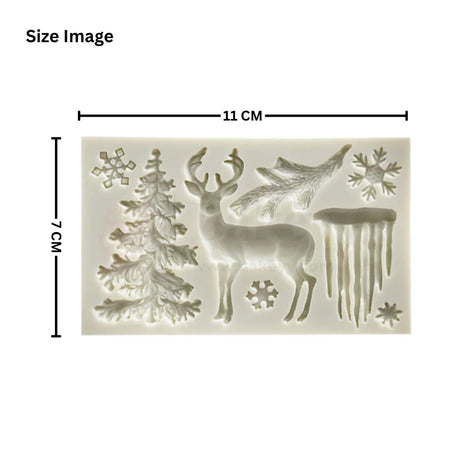594 | Elk, Glacier & Christmas Tree Silicone Mould - 1 Piece - Bakeyy.com - India - 594 | Elk, Glacier & Christmas Tree Silicone Mould - 1 Piece - Default Title