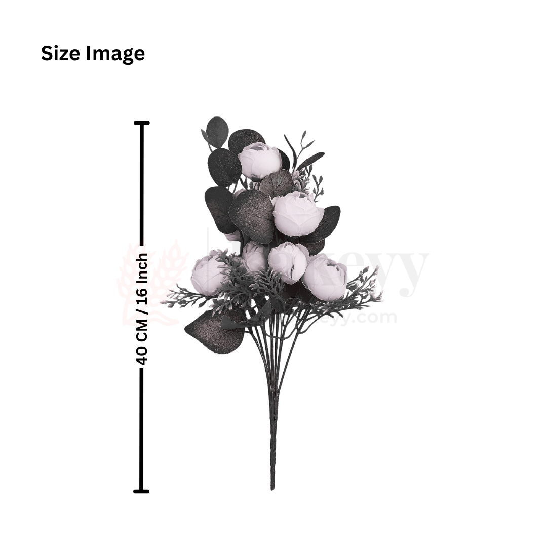 Artificial Light Peach Rose Flower Bouquet - 40cm | Elegant Faux Floral Bunch for Home Decor, Vase Styling & Events - Pack of 1