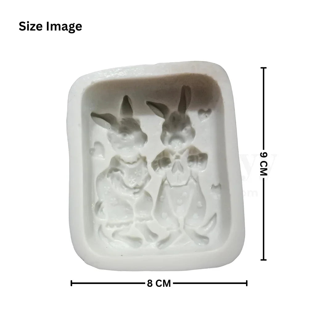586 | Bunny Couple Silicone Mould - 1 Piece