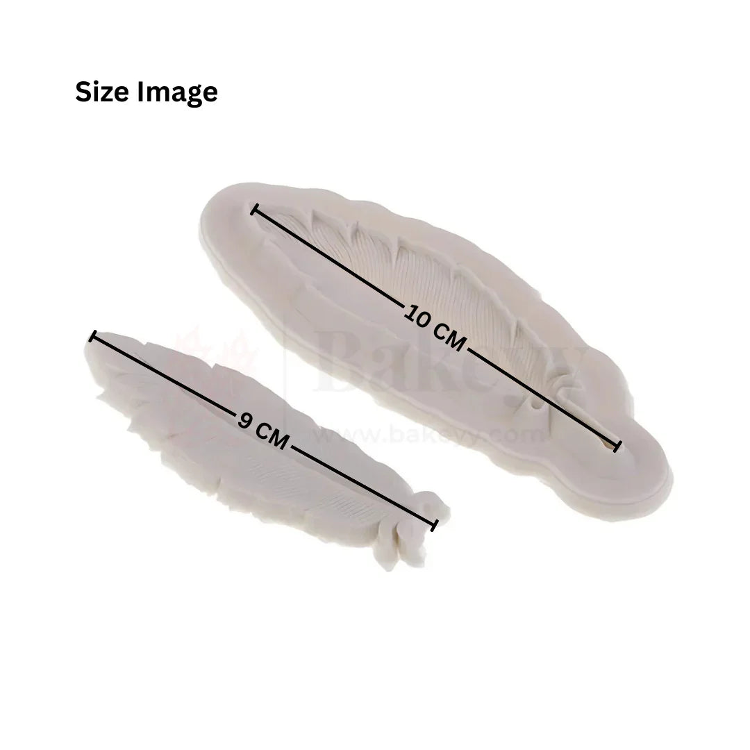 5734 - 2 Feather Shape Silicone Fondant Mould - 1 Piece