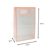 15x8x24cm | Transparent Gift Bag - Pink | Die‑Cut Handle, Waterproof & Stylish Packaging | Pack Of 12 - Bakeyy.com - India - 15x8x24cm | Transparent Gift Bag - Pink | Die‑Cut Handle, Waterproof & Stylish Packaging | Pack Of 12 - Default Title