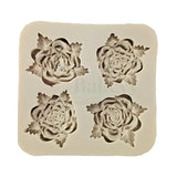 111 | 4 Cavity Rose Silicone Mould - 1 Piece - Bakeyy.com - India - 111 | 4 Cavity Rose Silicone Mould - 1 Piece - Default Title