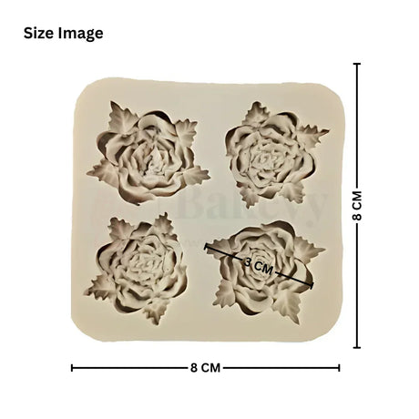 111 | 4 Cavity Rose Silicone Mould - 1 Piece - Bakeyy.com - India - 111 | 4 Cavity Rose Silicone Mould - 1 Piece - Default Title