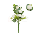 Artificial Button Rose Flower Bouquet - 40cm | Elegant Floral Bunch for Home Decor, Vase Styling & Events - Pack of 1