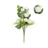 Artificial Button Rose Flower Bouquet - 40cm | Elegant Floral Bunch for Home Decor, Vase Styling & Events - Pack of 1