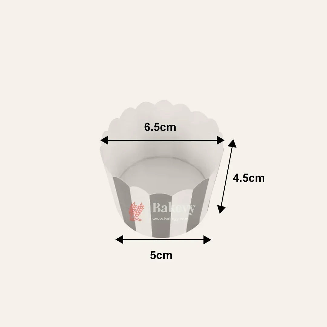 Pink & White Striped Scallop-Edge Baking Cups – Premium Paper Muffin Cup Liners | Pack Of 50 - Bakeyy.com - India - Pink & White Striped Scallop-Edge Baking Cups – Premium Paper Muffin Cup Liners | Pack Of 50 - Default Title