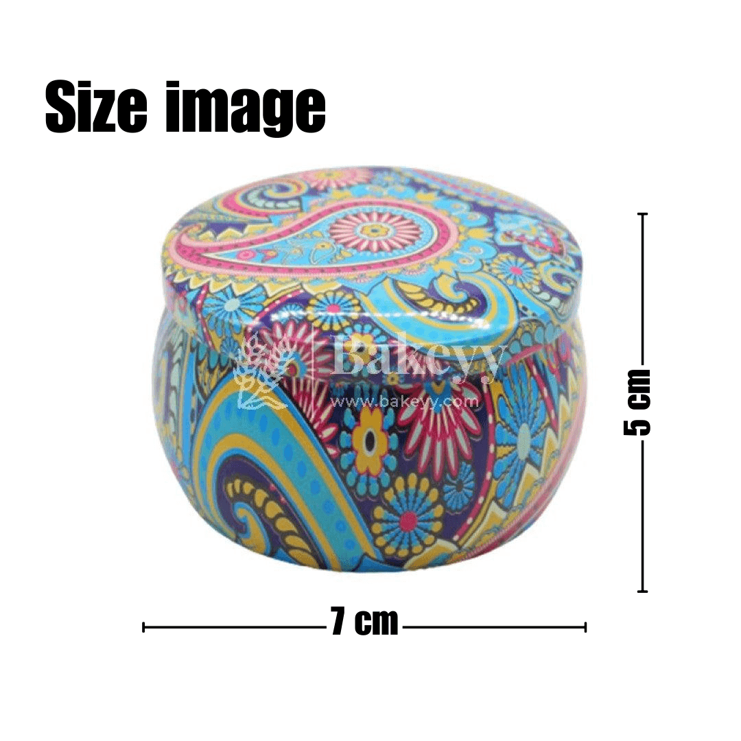 Empty Tin Matka Round Shaped Decorative Boxes | Pack Of 12 | Candle Tin Box | Different Designs - Bakeyy.com - India - Empty Tin Matka Round Shaped Decorative Boxes | Pack Of 12 | Candle Tin Box | Different Designs - Default Title