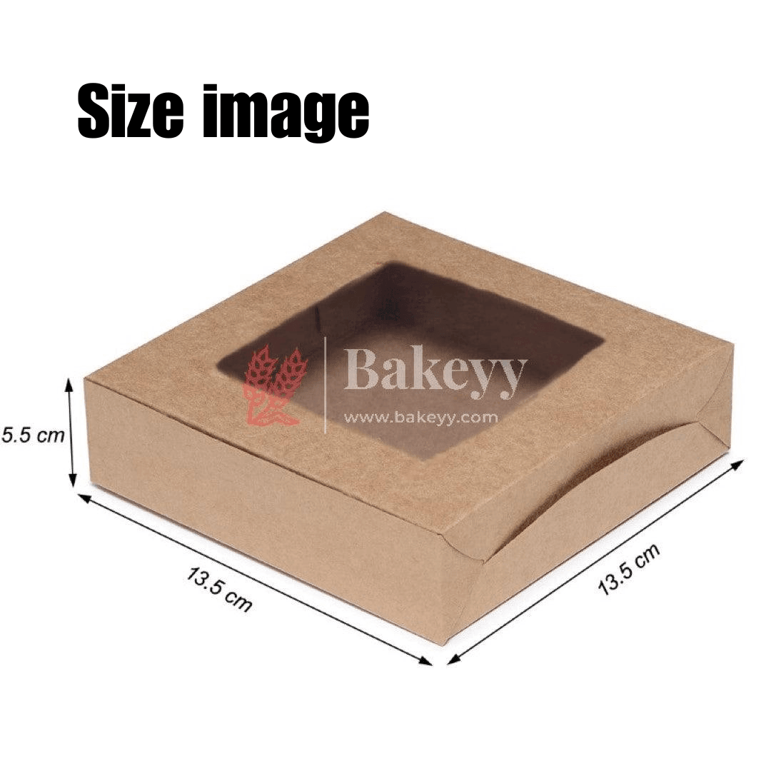 4 Brownie Box | Macron Box | Gold Color | With Window On The Top | - Bakeyy.com - India - {{ variant.name }}