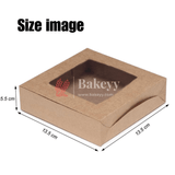 4 Brownie Box | Macron Box | Gold Color | With Window On The Top | - Bakeyy.com - India - {{ variant.name }}