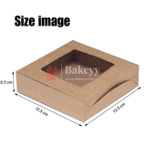 4 Brownie Box | Blue Color | With Window - Bakeyy.com - India - {{ variant.name }}