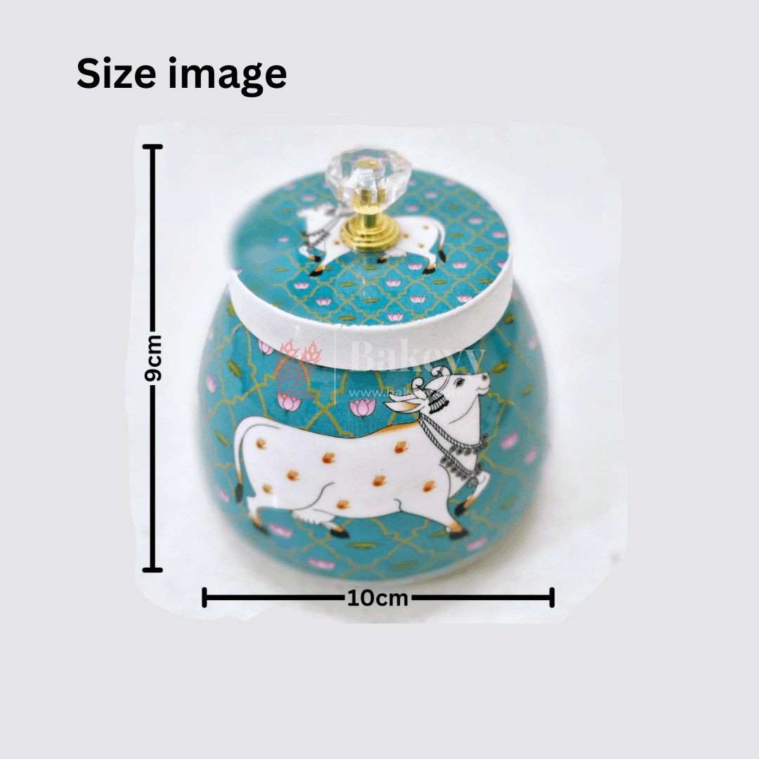 Dry Fruit Jar for Gifting | Designed Jar | Cow Print |