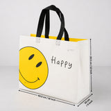 Smiley Theme Laminated Carry Bag | Front & Back Printed Design | 3 Size Options | Pack of 50