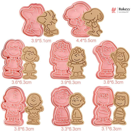 Snoopy Cartoon Theme Cookie Cutter & Embosser Set | 8 Piece | Pack of 1