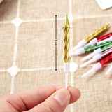 Spiral Birthday Cake Candles with Holders | Small | Pack of 10