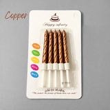 Spiral Birthday Cake Candles with Holders | Small | Pack of 10