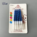 Spiral Birthday Cake Candles with Holders | Small | Pack of 10