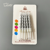 Spiral Birthday Cake Candles with Holders | Small | Pack of 10